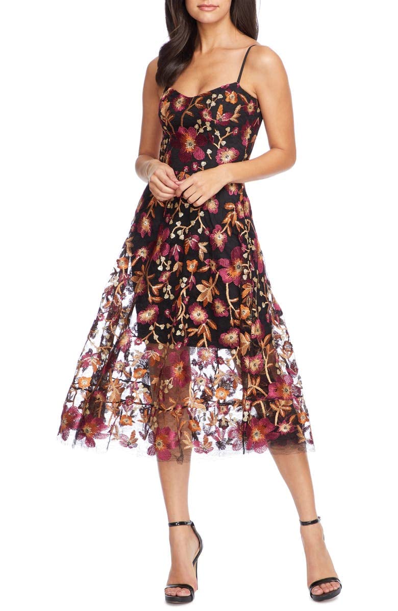 Amazon.com: Dress the Population Vestido Uma para mujer, granate/negro, talla S: Clothing
